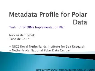 Metadata Profile for Polar Data
