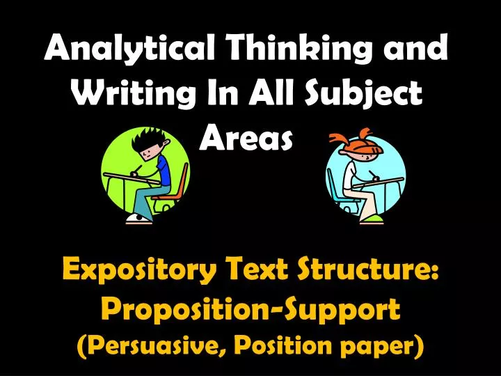 analytical thinking and writing in all subject areas