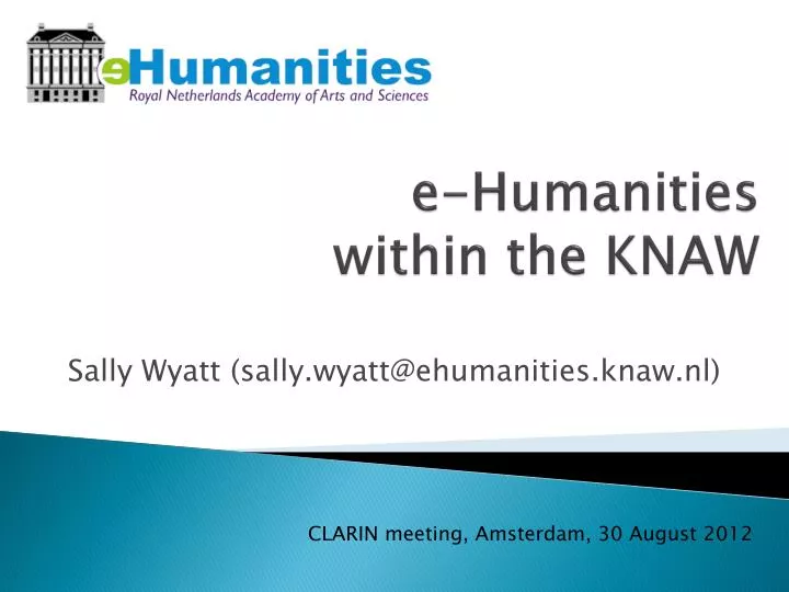 e humanities within the knaw