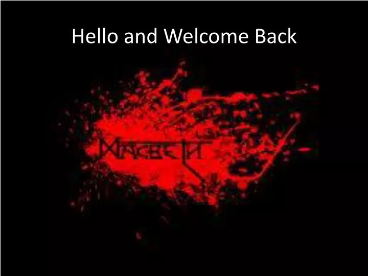hello and welcome back