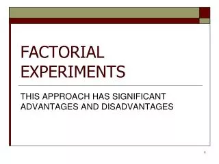 factorial experiments
