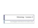 Glossing – Lesson 3