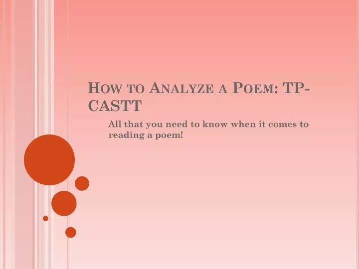 how to analyze a poem tp castt