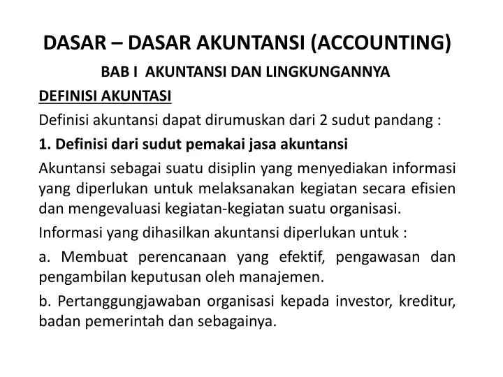 dasar dasar akuntansi accounting