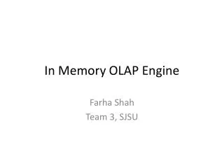 In Memory OLAP Engine