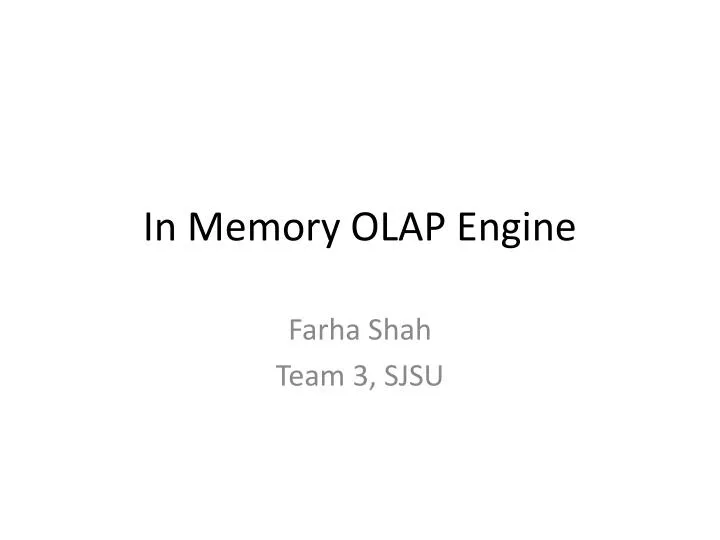 in memory olap engine