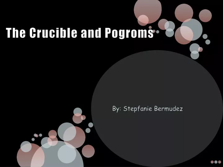 the crucible and pogroms