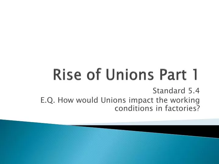 rise of unions part 1