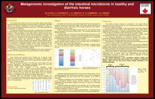 Metagenomic investigation of the intestinal microbiome in healthy and diarrheic horses