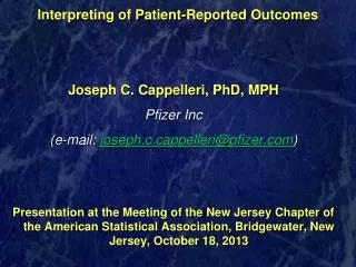 Interpreting of Patient-Reported Outcomes