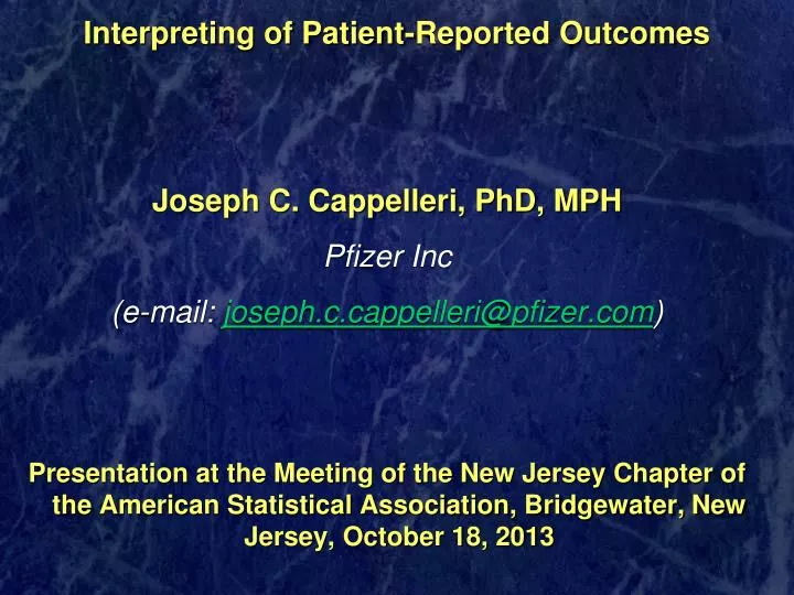 interpreting of patient reported outcomes