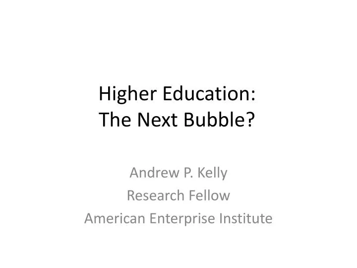 higher education the next bubble