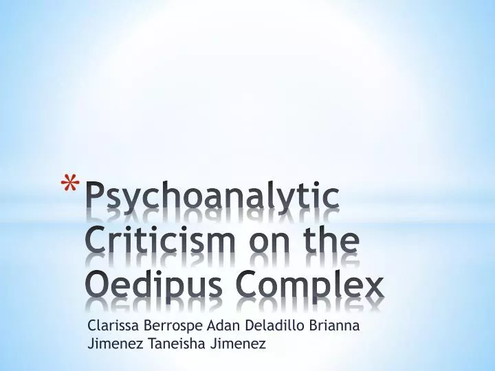 psychoanalytic criticism on the oedipus complex