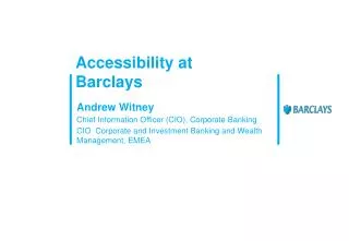 Accessibility at Barclays