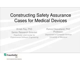 Constructing Safety Assurance Cases for Medical Devices