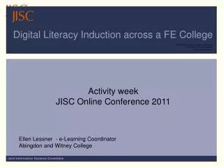 Digital Literacy Induction across a FE College