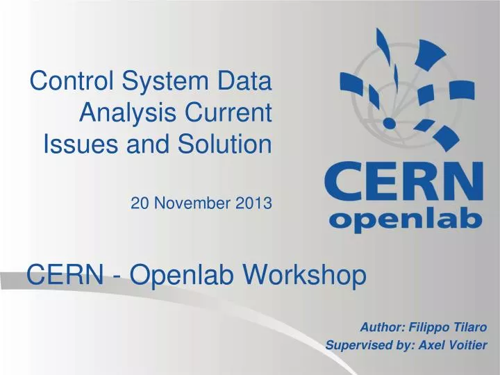 control system data analysis current issues and solution 20 november 2013