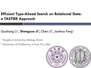 Efficient Type-Ahead Search on Relational Data: a TASTIER Approach