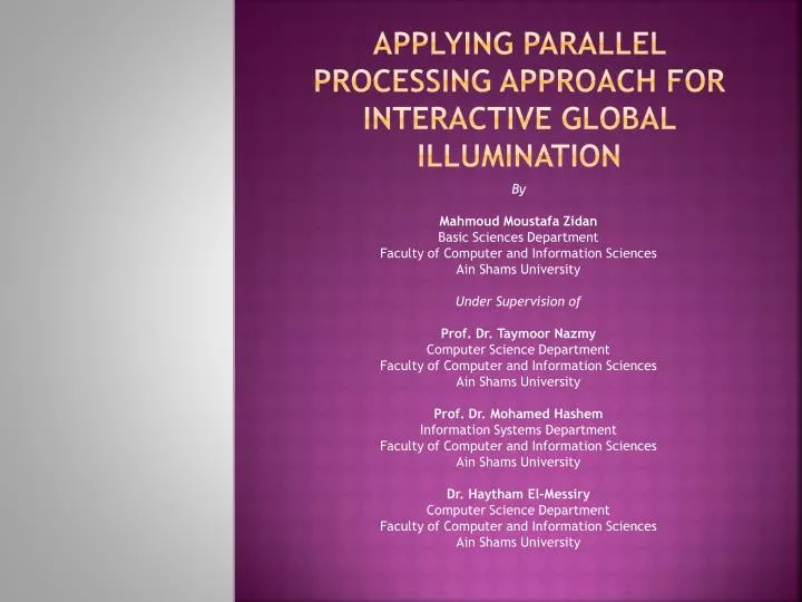 applying parallel processing approach for interactive global illumination