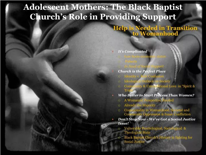 adolescent mothers the black baptist church s role in providing support