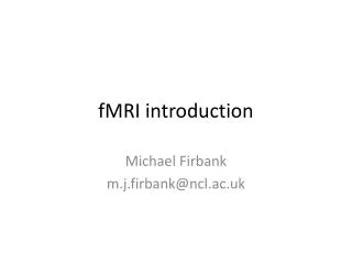fMRI introduction
