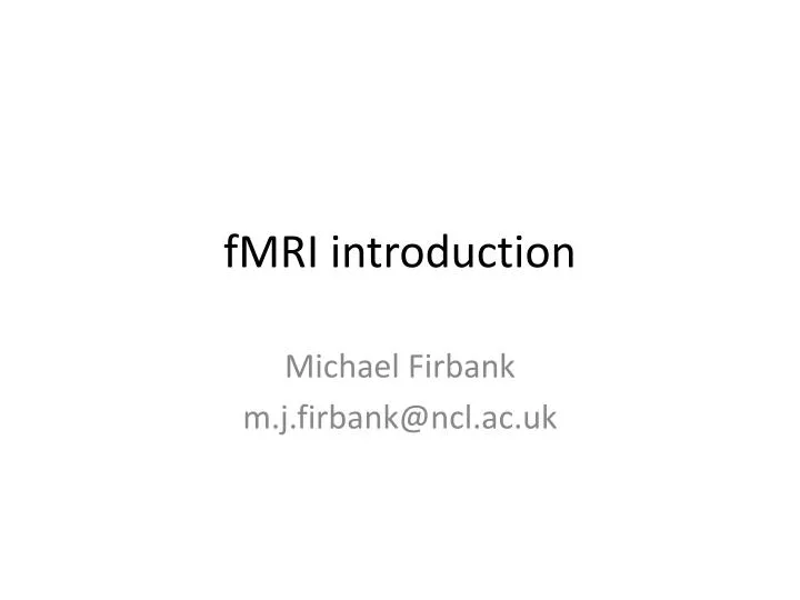 fmri introduction