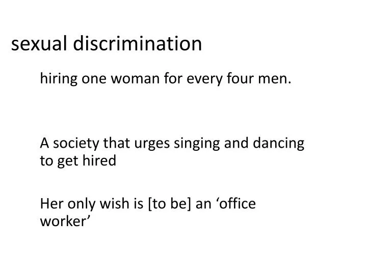 sexual discrimination