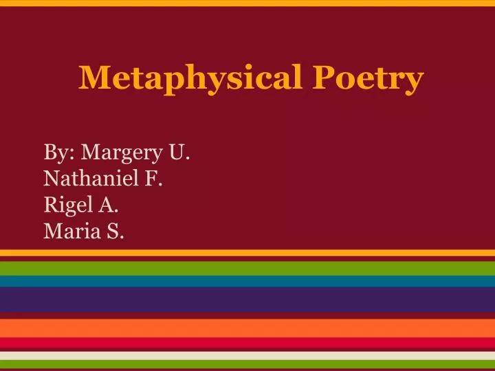 metaphysical poetry