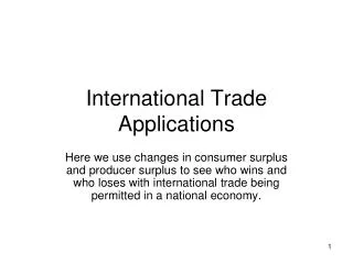 International Trade Applications