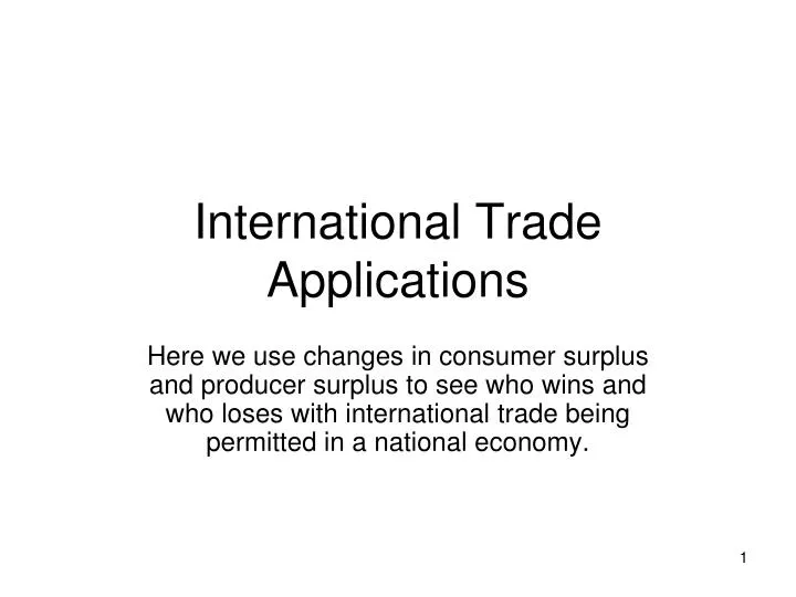 international trade applications