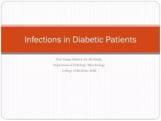 Infections in Diabetic Patients