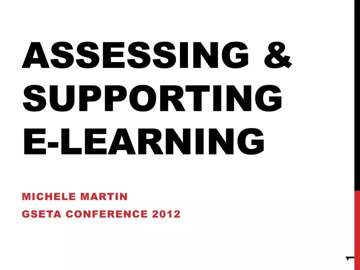 assessing supporting e learning