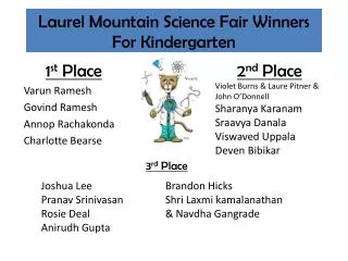 Laurel Mountain Science Fair Winners For Kindergarten