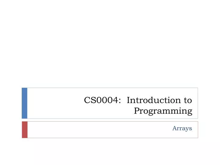 cs0004 introduction to programming