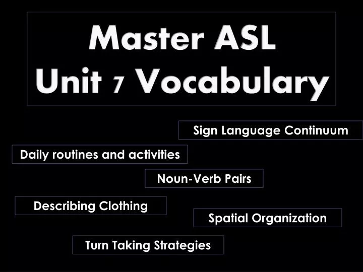 master asl unit 7 vocabulary