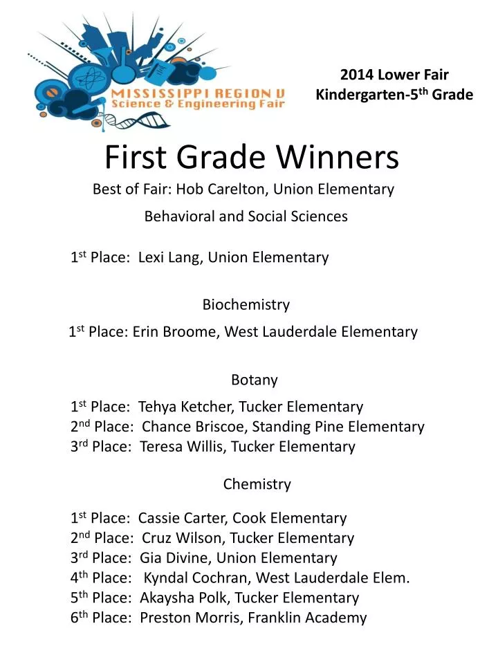 first grade winners