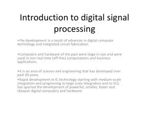 Introduction to digital signal processing