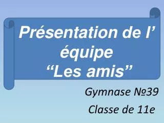 pr sentation de l quipe les amis