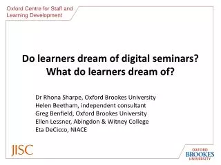 Do learners dream of digital seminars? What do learners dream of?