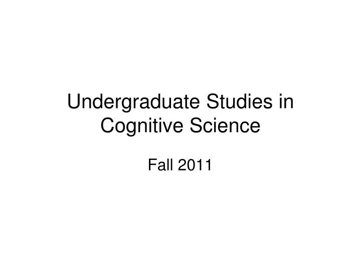 undergraduate studies in cognitive science