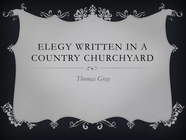 elegy written in a country churchyard