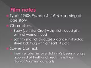 Film notes