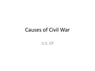 Causes of Civil War
