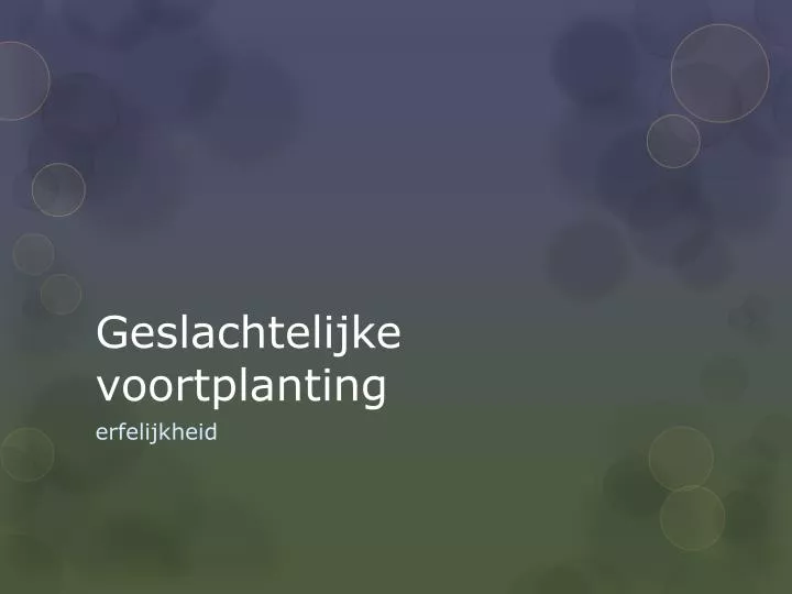 geslachtelijke voortplanting