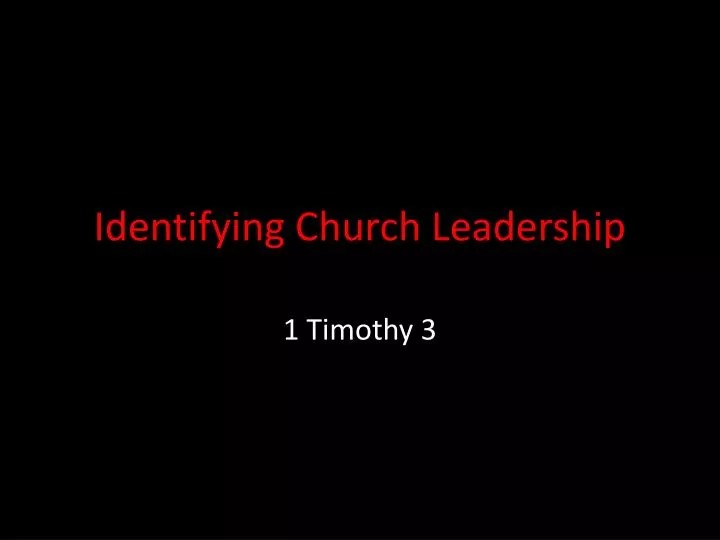 identifying church leadership