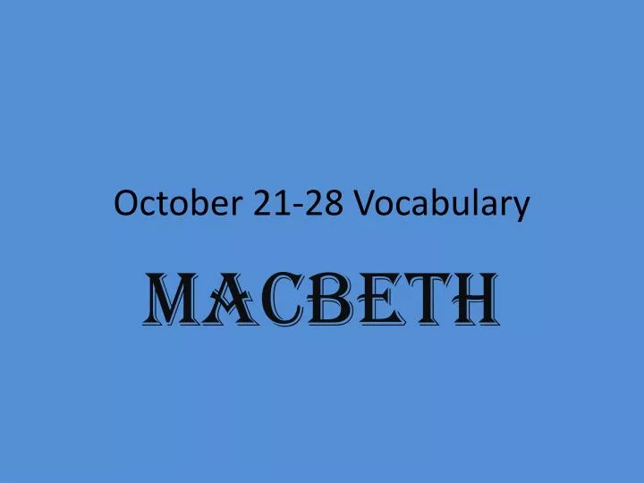 october 21 28 vocabulary