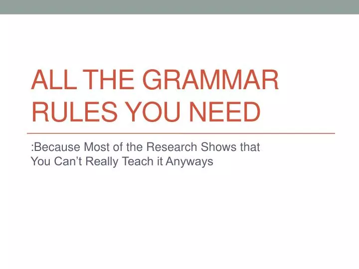 all the grammar rules you need