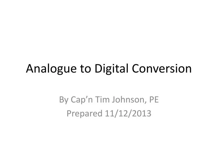 analogue to digital conversion