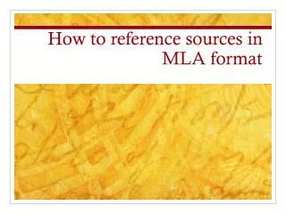 How to reference sources in MLA format
