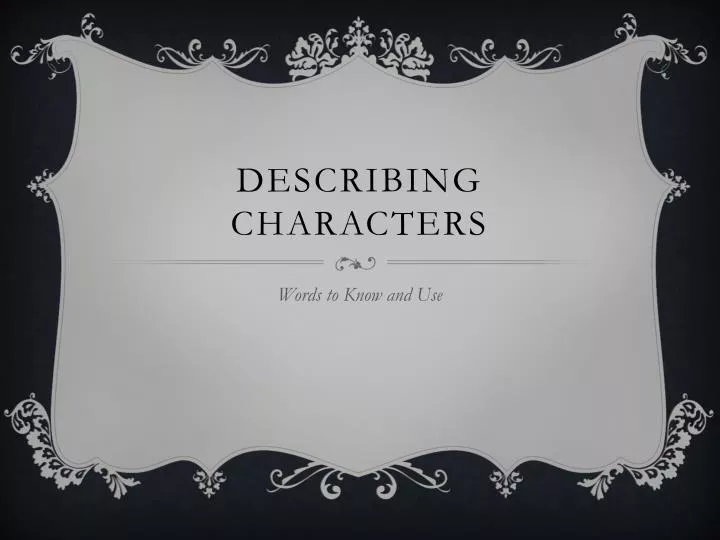 describing characters